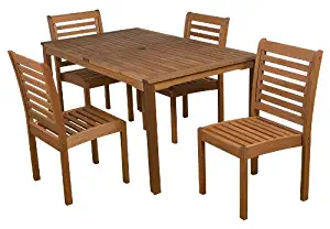 Amazonia 5-Piece Eucalyptus Armless Rectangular Dining Set