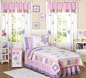 Pink and Purple Butterfly Collection Children's Bedding3pc Full/Queen Set by Sweet JoJo Designs