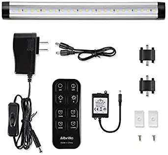 LED Under Cabinet Lighting Remote Control, Albrillo Dimmable Under Counter Lights for Kitchen, Shelf, Cupboard, 4W 320lm, Nature White 4000K, 1 Pack