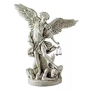 Design Toscano St. Michael The Archangel Religious Statue, Gallery, 17 Inch, Polyresin, Antique Stone