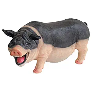 Design Toscano Laughing Pig Statue, full color