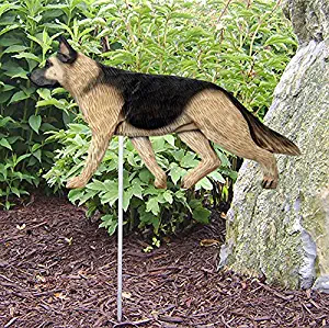German Shepherd Outdoor Garden Dog Sign Hand Painted Figure Tan w/Black Saddle