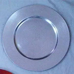 Home Essentials 22565 Classic Round Silver Melamine Charger Plate