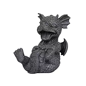Pacific Trading Laugh Out Loud LOL Outdoor Dragon Garden Statue, 8 Inch