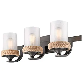 Beaumont Lane 3 Light Sandblasted Vanity Light in Gunmetal Bronze