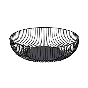 FanDuo Metal Wire Fruit Basket - Kitchen Countertop Fruit Bowl Vegetable Holder Decorative Stand for Bread, Snacks, Households Items Storage, Black