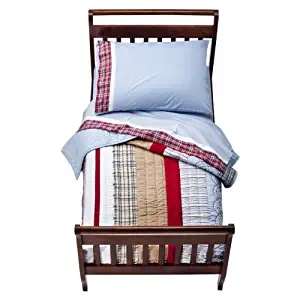 Bacati - Aidan Plaids and Stripes Boys 4 pieceToddler Bedding Set