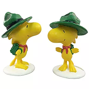 Homestyles #52141 2 Piece Set of Woodstock Scout 4" Collectible Figures Painted from The Snoopy Peanuts Garden Statue Collection