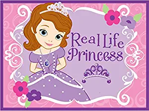 Disney Junior Sofia the First Throw Rug 'Real Life Princess' Girls Room Décor Bedding Area Rugs, 40"x54", Pink