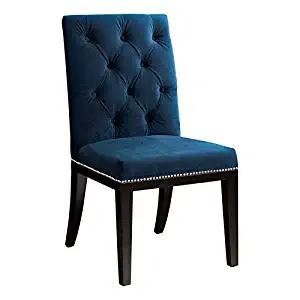 Abbyson Living Bordeaux Navy Tufted Dining Chair