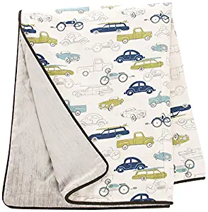 Sweet Potato Uptown Traffic Reversible Twin Duvet Bedding Set, Cream/Avocado/Grey/Royal Blue