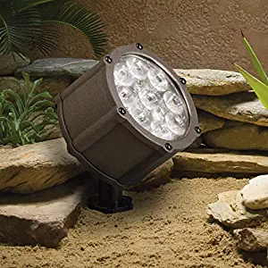 Kichler 15753AZT, Landscape LED Low Voltage Flood Landscape Accent Lighting LED, Bronze