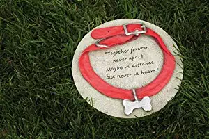 Evergreen Garden Dog Collar Memorial Painted Polystone Stepping Stone - 12”W x 1”D x 12”H
