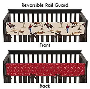 Sweet Jojo Designs Wild West Cowboy Western Long Front Rail Guard Baby Boy Teething Cover Protector Crib Wrap