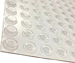 Pack of 100 Cabinet Door Bumpers - Made in USA - 1/2” Diameter Clear Adhesive Pads for Drawers, Glass Tops, Cutting Boards, Picture Frames, Small Furniture