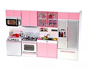 PowerTRC Kids Battery Operated Modern Kitchen Playset Great for Doll Toys