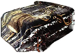 Deer Throw Blanket, 90 by 75 Inches , Animal Mink Korean Comfy, Safari , Traveling, Camping