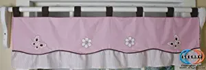 GEENNY Window Valance, Boutique Pink/Brown Butterfly