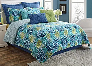 Fiesta Calypso Reversible Quilt Set-Full/Queen-with 2 Pillow Shams