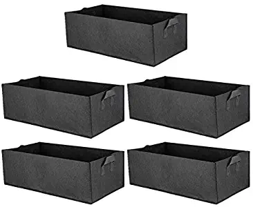 5 Pack Fabric Raised Garden Bed,Square Garden Vegetable Growing Bags Bag Plant Pot with Handles