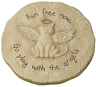 Grasslands Road Beloved "Run free now" Cat with Halo Remembrance Stepping Stone Plaque