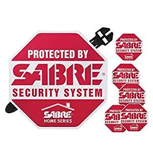 SABRE Home Security Alarm Yard Sign and 5 Window Decal Stickers Crime Deterrent