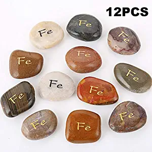 12PCS FE RockImpact Spanish ESPAÑOL FE Engraved Inspirational Stones Religious Gifts Protection Decorative Garden Patio Faith Stones Word Healing Inspiring Chakra Stones Faith Rocks Bulk Wholesale