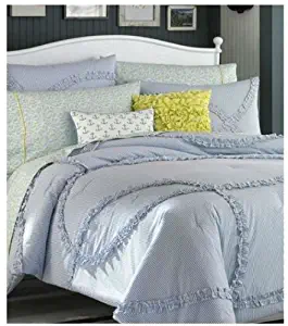 Teen Vogue Bedding Nantucket Stripe Blue Floral Queen Sheet Set