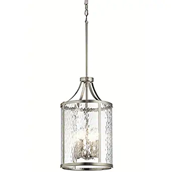 Kichler Marita 12-in Brushed Nickel Industrial Hardwired Multi-Light Clear Glass Cage Pendant