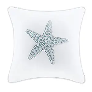 Harbor House Maya Bay Square Pillow, 16 by 16-Inch, White by JLA Home