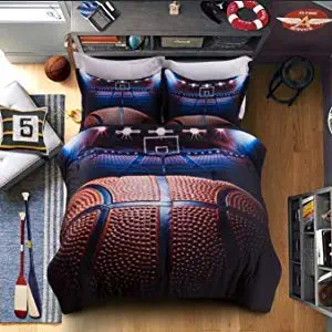 SHINICHISTAR Sports Full Bedding Set, Basketball Comforter Set Gift Bedding