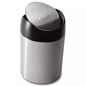 simplehuman Countertop Trash Can, Brushed Stainless Steel, 1.5 L / 0.40 Gal