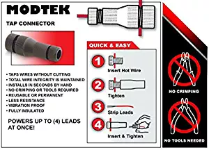 Modtek Low Voltage High Performance Piercing Connectors for Landscape Lights, Cable Connector for14-16 Gauge Wire & Works with All Outdoor Lighting Brands (12pcs)