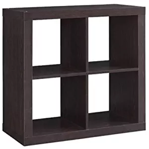 Better Homes and Gardens Bookshelf Square Storage Cabinet 4-Cube Organizer (Espresso, 4)