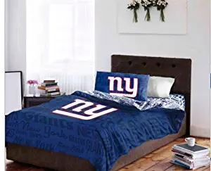 NY Giants NFL Full Comforter & Sheet Set (5 Piece Bedding)