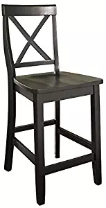 Crosley Furniture CF500424-BK X-Back Bar Stool (Set of 2), 24-inch, Black