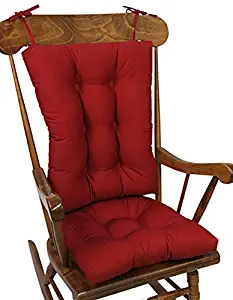 The Gripper Non-Slip Twill Rocking Chair Cushions, Red