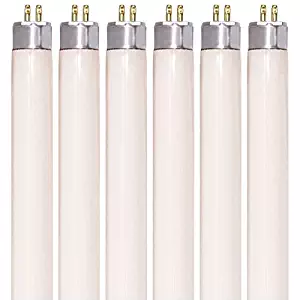 (Pack Of 6) F8T5/CW - T5 Fluorescent 4100K Cool White - 8 Watt - 12" Super Long Life Light Bulbs