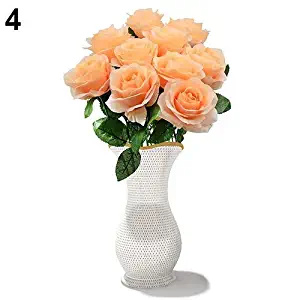 Faux Roses - 2016 Decorative Artificial Flower Faux Rose Bouquet Silk Handmade Wedding Party Home Decoration - Shower Vases Fresh Benchmark Vase White Bear Teddy Fragrance Rose Phone Silk P