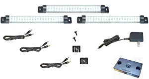 Designer Series - 3 Panel - 10 inch Kit - Power Supply and dimmer Included - Cool White 6000K - Under Cabinet Mount - LED Light Strips