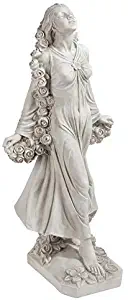 Design Toscano Flora Divine Patroness of Gardens Roman Goddess Statue, 30 Inch, Polyresin, Antique Stone