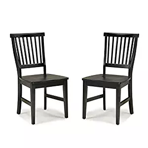 Arts and Crafts Black Dining Chair Pair by Home Styles