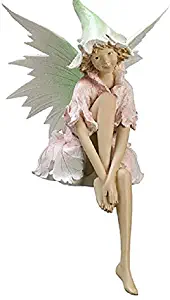Allstate 17.5" Pink and Green Glittered Seating Garden Fairy Decorative Figure