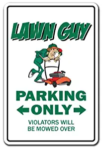 Lawn Guy Decal Parking Mower Parts Grass Seed sod Landscaper Landscaping | Indoor/Outdoor | 12" Tall