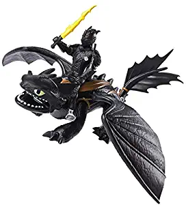 Haoli-dongman How to Train Your Dragon III Hiccup & Toothless with Baby Dragon Dragons, Giant Fire Breathing Statue Action Figure 9inch