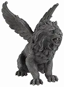 Winged Lion Gargoyle Statue Cold Cast Resin Figurine