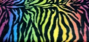 ArtOFabric Fleece Printed Animal Print Rainbow Zebra Throw Blanket 58 Inch By 72 Inch