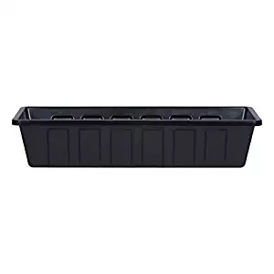 Novelty Poly-Pro Plastic Flower Box Planter, Black, 24-Inch