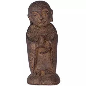 New Age Volcanic Stone Statue Jizo Buddha Brown (each)