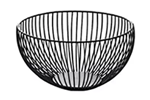 FanDuo Metal Wire Fruit Basket - Decorative Metal Frame Fruit Bowl Dessert Organizer for Living Room, Kitchen, Countertop, Black